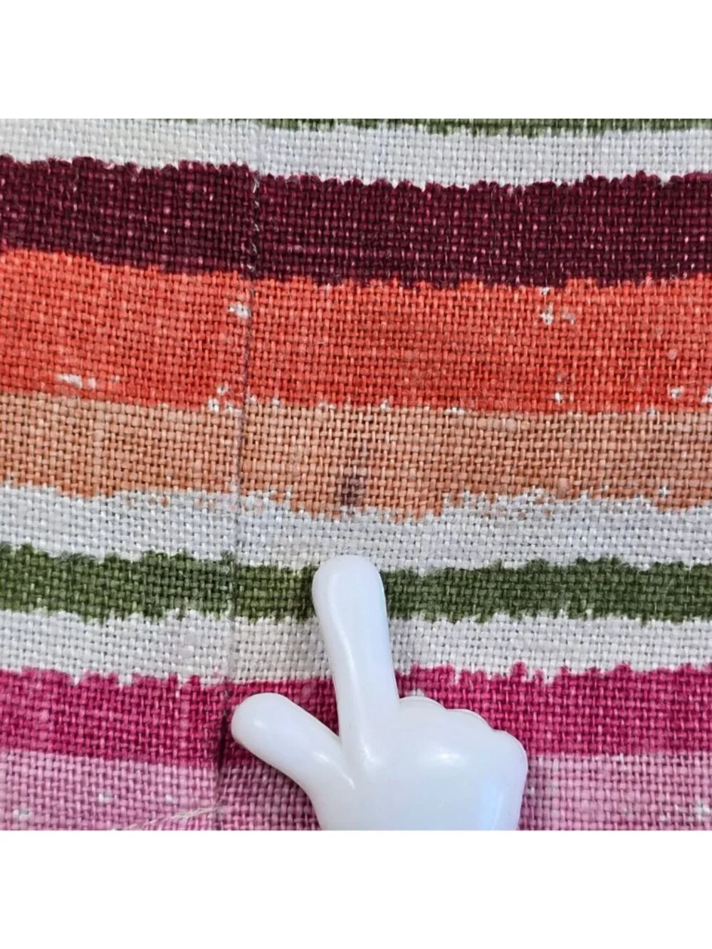 Talbots 10P Short Skirt Striped Pink Orange 100% Linen - Picture 5 of 5